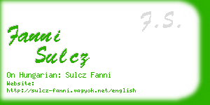 fanni sulcz business card